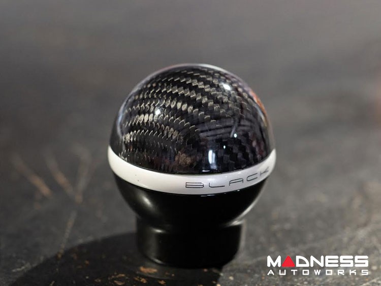 FIAT 500 Gear Shift Knob by BLACK Carbon Fiber Top/ Black Base w